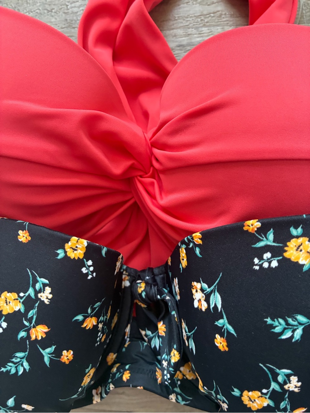 Shade & Shore 2 Bikini Swim Tops Floral Plain One Strap - Picture 7 of 13